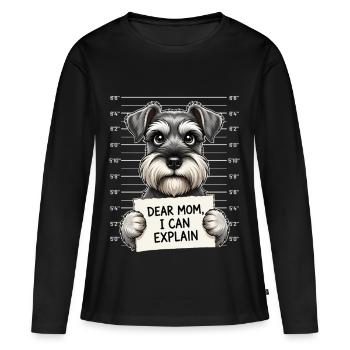 Chère maman, je peux expliquer l’humour des schnauzers - T-shirt manches longues Premium bio Femme - noir - Devant - Julia (174cm)