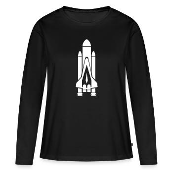 Rocket - Space - T-shirt manches longues Premium bio Femme - noir - Devant - Julia (174cm)