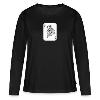 Ass Poker Pik Geschenk Karten - Frauen Premium Bio Langarmshirt - Schwarz - Vorne - Julia (174cm)