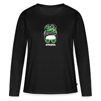 Monter à cheval maman maman - T-shirt manches longues Premium bio Femme - noir - Devant - Julia (174cm)