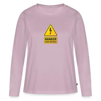 DANDER HIGH VOLTAGE - Women's Premium Organic Long Sleeve Shirt - dusky pink - Front - Julia (174cm)