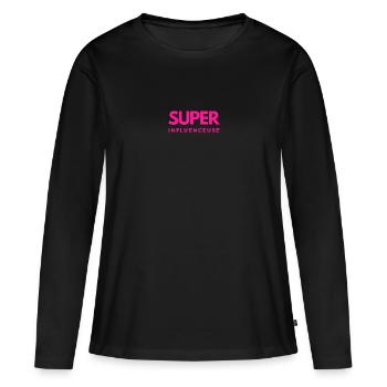 SUPER influencer - Women's Premium Organic Long Sleeve Shirt - black - Front - Julia (174cm)