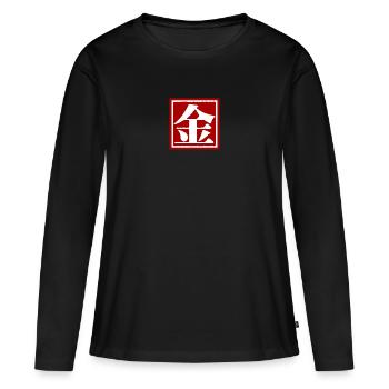 Kim chinois chinois - T-shirt manches longues Premium bio Femme - noir - Devant - Julia (174cm)