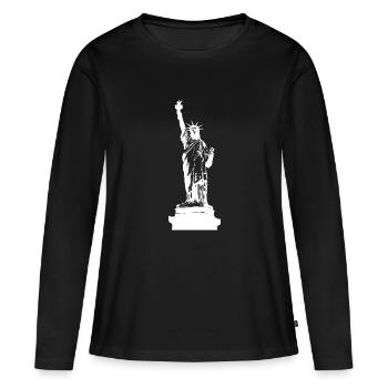 Freiheitsstatue USA - Frauen Premium Bio Langarmshirt - Schwarz - Vorne - Julia (174cm)