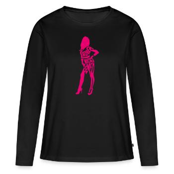 Ladies Night Fever pink - Women's Premium Organic Long Sleeve Shirt - black - Front - Julia (174cm)
