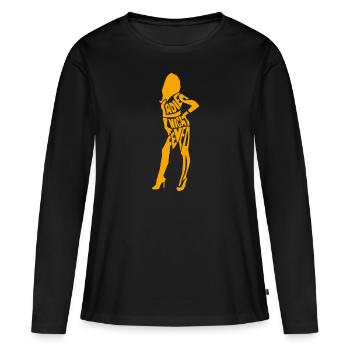 Ladies Night Fever orange - Frauen Premium Bio Langarmshirt - Schwarz - Vorne - Julia (174cm)