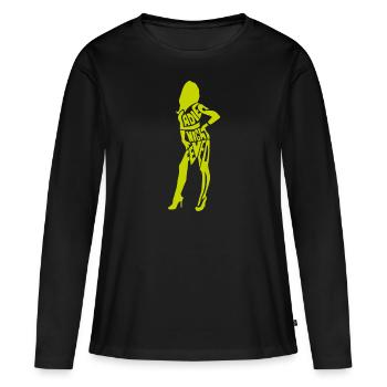 Ladies Night Fever grün - Frauen Premium Bio Langarmshirt - Schwarz - Vorne - Julia (174cm)