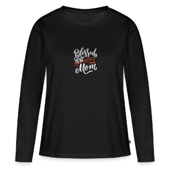 Gesegnete Mama Blessed Mom Schwanger Pregnant - Women's Premium Organic Long Sleeve Shirt - black - Front - Julia (174cm)