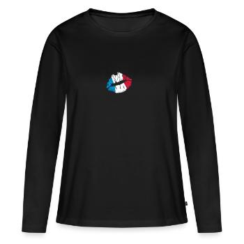 France - T-shirt manches longues Premium bio Femme - noir - Devant - Julia (174cm)