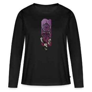 Whispers of Dreams: The Dreamcatcher - Women's Premium Organic Long Sleeve Shirt - black - Front - Julia (174cm)