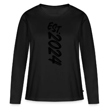 Est. 2024 - personalize - personalization - Women's Premium Organic Long Sleeve Shirt - black - Front - Julia (174cm)