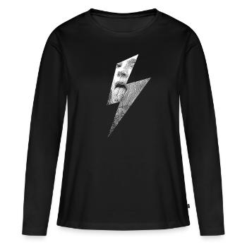Rebellen-Blitz-Lecken - Frauen Premium Bio Langarmshirt - Schwarz - Vorne - Julia (174cm)