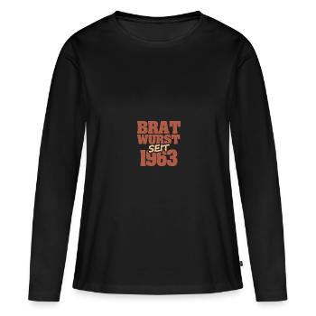 1963 - Frauen Premium Bio Langarmshirt - Schwarz - Vorne - Julia (174cm)