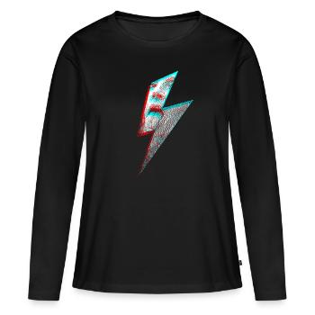 Rebellen-Blitz-Lecken - Frauen Premium Bio Langarmshirt - Schwarz - Vorne - Julia (174cm)