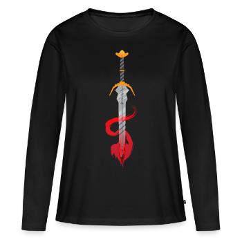 Épée de chevalier fantastique médiévale - T-shirt manches longues Premium bio Femme - noir - Devant - Julia (174cm)