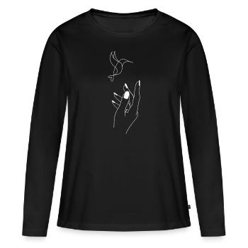 Fly - Women's Premium Organic Long Sleeve Shirt - black - Front - Julia (174cm)