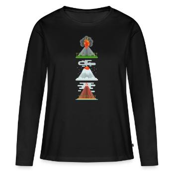 Vulkan Vulkane Vulkanliebhaber Shirt lustig Vulkan - Frauen Premium Bio Langarmshirt - Schwarz - Vorne - Julia (174cm)