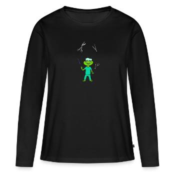 OP Nurse Frog - T-shirt manches longues Premium bio Femme - noir - Devant - Julia (174cm)