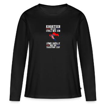 Croate Croate Croatie - T-shirt manches longues Premium bio Femme - noir - Devant - Julia (174cm)