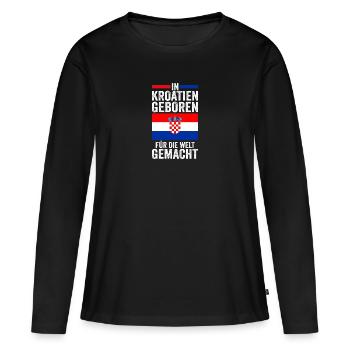 Croate Croate Croatie - T-shirt manches longues Premium bio Femme - noir - Devant - Julia (174cm)