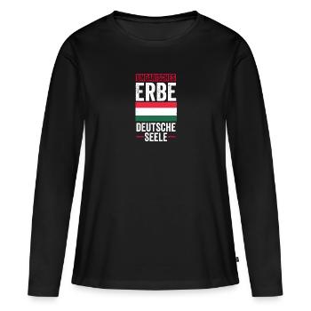 Ungar Ungarisch Deutsch Ungarn - Frauen Premium Bio Langarmshirt - Schwarz - Vorne - Julia (174cm)