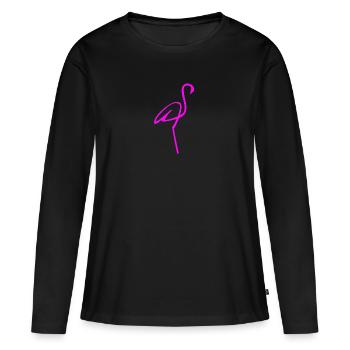Flamingo - T-shirt manches longues Premium bio Femme - noir - Devant - Julia (174cm)