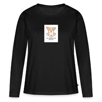 Corgi-Liebe und Hundeillustration - Frauen Premium Bio Langarmshirt - Schwarz - Vorne - Julia (174cm)