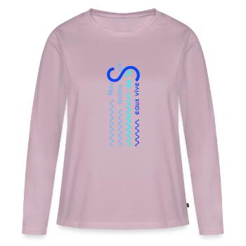 Eaux vives Version 2 - T-shirt manches longues Premium bio Femme - rose poudré - Devant - Julia (174cm)