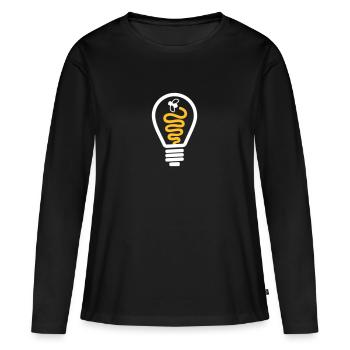 Ampoule - T-shirt manches longues Premium bio Femme - noir - Devant - Julia (174cm)