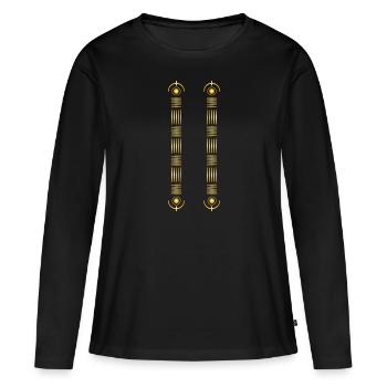 Rune Symbole Cadeau Ornement Ethnique Art - T-shirt manches longues Premium bio Femme - noir - Devant - Julia (174cm)