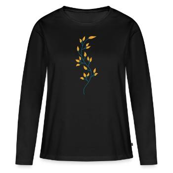 Flower Flower Plant - Women's Premium Organic Long Sleeve Shirt - black - Front - Julia (174cm)