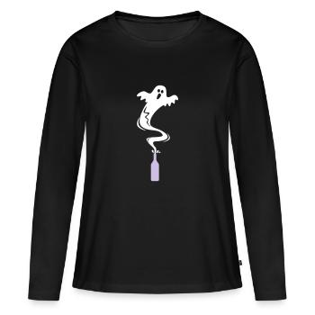 de bouteille - T-shirt manches longues Premium bio Femme - noir - Devant - Julia (174cm)