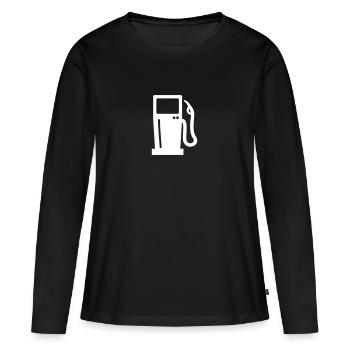 Station d'essence - T-shirt manches longues Premium bio Femme - noir - Devant - Julia (174cm)