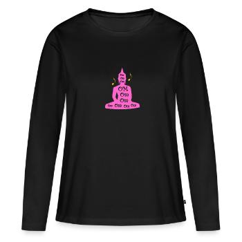 Om mantra meditation pink - Women's Premium Organic Long Sleeve Shirt - black - Front - Julia (174cm)