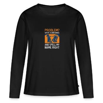 Gardien de prison Prison Police Cadeau - T-shirt manches longues Premium bio Femme - noir - Devant - Julia (174cm)