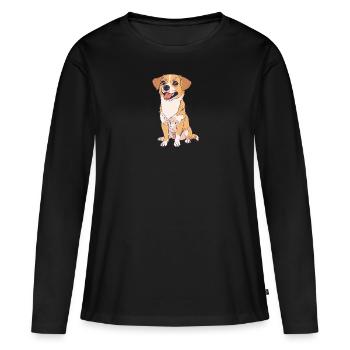 Chien Border Collie - T-shirt manches longues Premium bio Femme - noir - Devant - Julia (174cm)