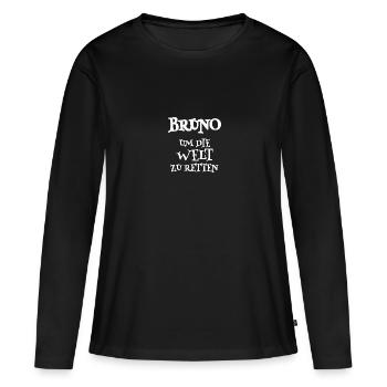 Sauveteur Bruno - T-shirt manches longues Premium bio Femme - noir - Devant - Julia (174cm)