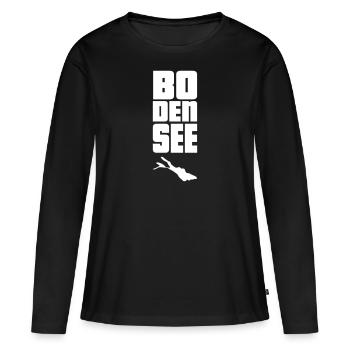 Lac de Constance - T-shirt manches longues Premium bio Femme - noir - Devant - Julia (174cm)