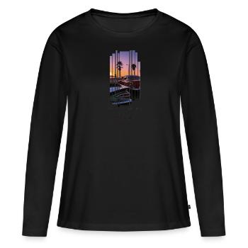 LA Vibes Venice Beach - Women's Premium Organic Long Sleeve Shirt - black - Front - Julia (174cm)