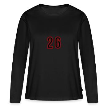 26 Number Years Jersey - Women's Premium Organic Long Sleeve Shirt - black - Front - Julia (174cm)