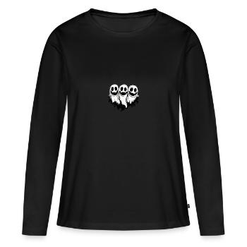 Fantômes Halloween Fantôme - T-shirt manches longues Premium bio Femme - noir - Devant - Julia (174cm)