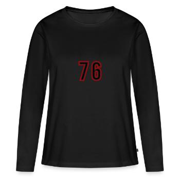 76 Number Years Jersey - Women's Premium Organic Long Sleeve Shirt - black - Front - Julia (174cm)