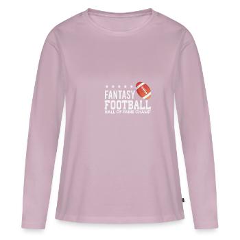 Fantasy Football Hall of Fame Champ Draft Football - T-shirt manches longues Premium bio Femme - rose poudré - Devant - Julia (174cm)