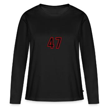 47 Number Years Jersey - Women's Premium Organic Long Sleeve Shirt - black - Front - Julia (174cm)