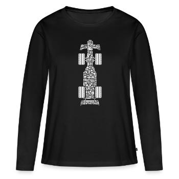 Course De Voiture De Course De Sport Automobile De Course Garçons - T-shirt manches longues Premium bio Femme - noir - Devant - Julia (174cm)