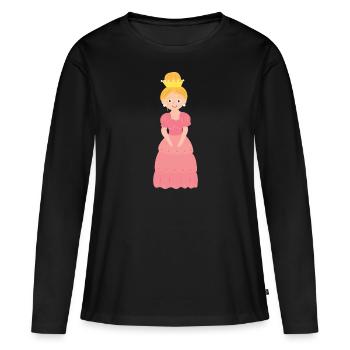 Princesse - T-shirt manches longues Premium bio Femme - noir - Devant - Julia (174cm)