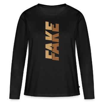 Faux exposant - T-shirt manches longues Premium bio Femme - noir - Devant - Julia (174cm)