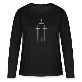 Swords - Women's Premium Organic Long Sleeve Shirt - black - Front - Julia (174cm)