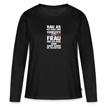 French French France - Women's Premium Organic Long Sleeve Shirt - black - Front - Julia (174cm)