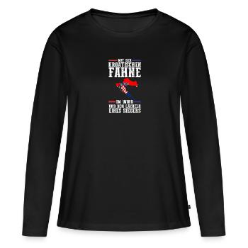 Croate Croate Croatie - T-shirt manches longues Premium bio Femme - noir - Devant - Julia (174cm)